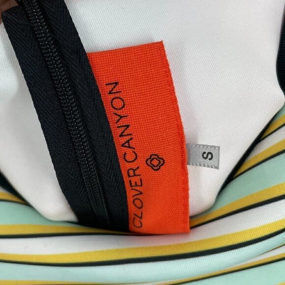 NWOT Clover Canyon Cuban Step Sleeveless Fit Flare Flounce Neoprene Dress Small - Picture 11 of 13